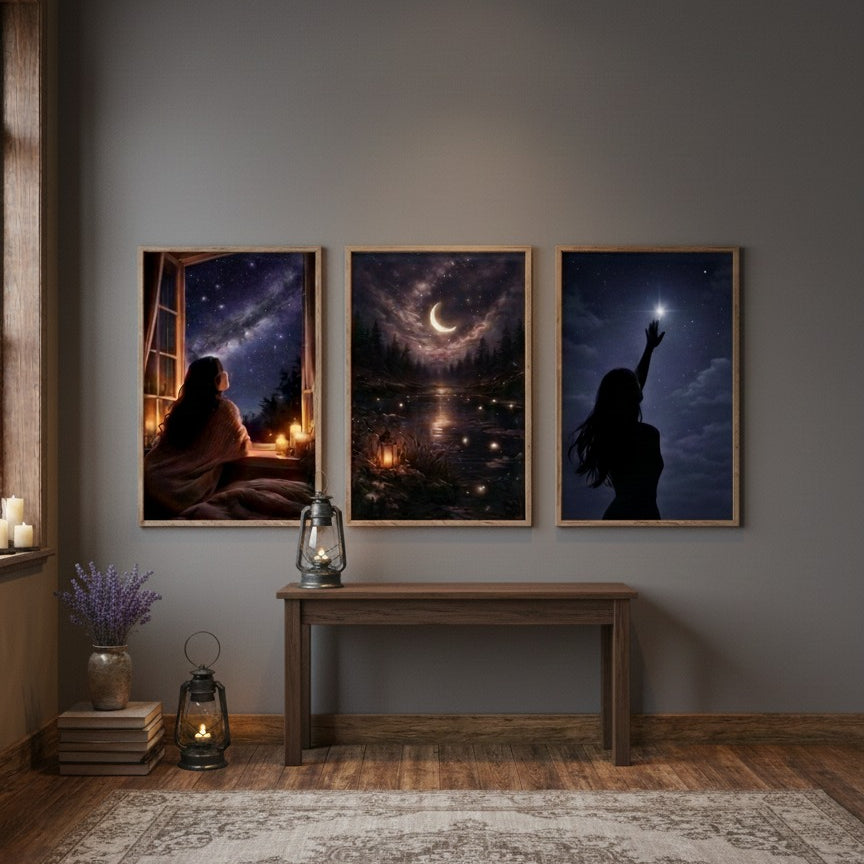 3 Pcs Wooden Sticky Wall Frames Set 8×11 Inch
