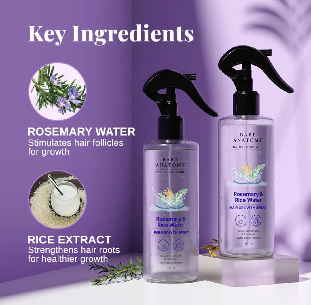 Hair Growth Spray by Bare Anatomy Rice Water