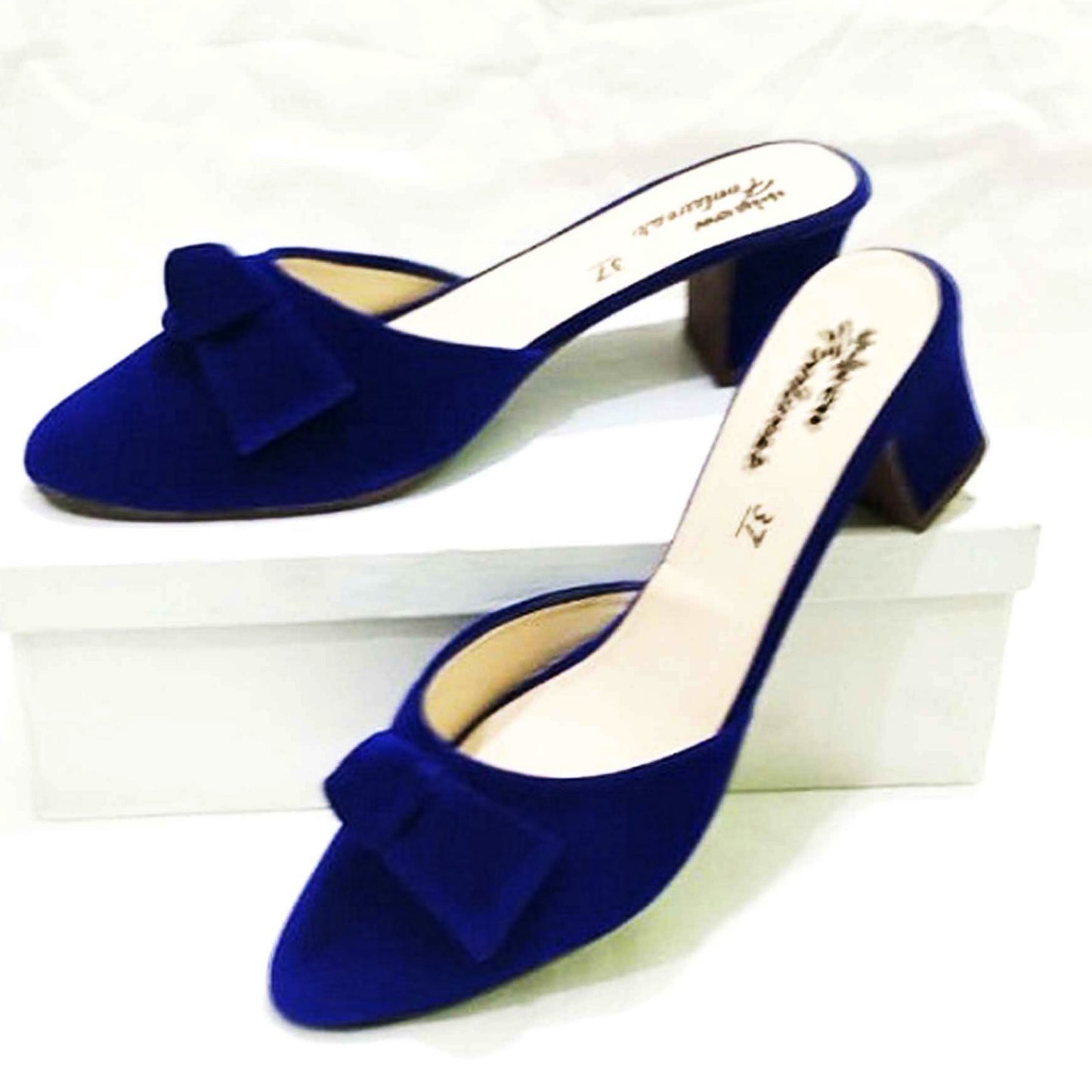 Stylish Women Heel Pump Shoes with Tie Knot