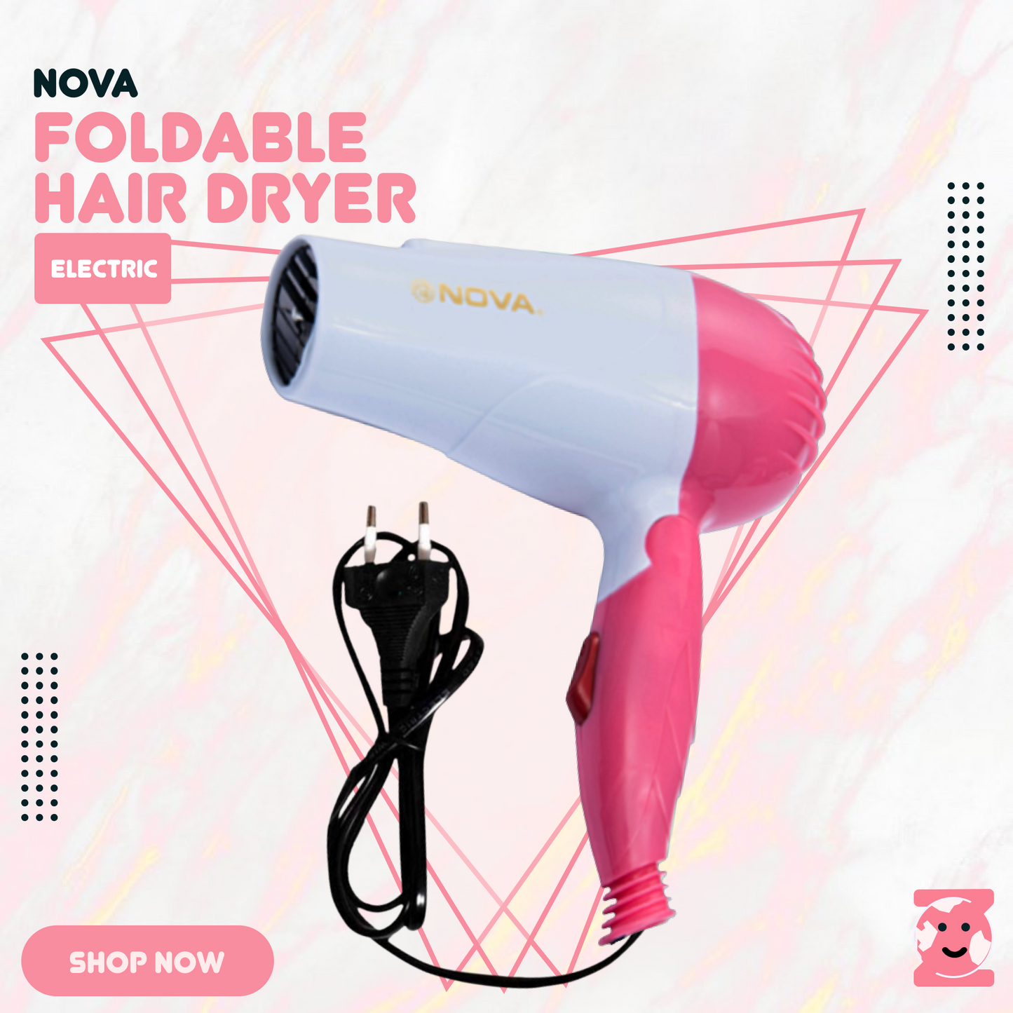 Nova Professional Mini Foldable Hair Dryer