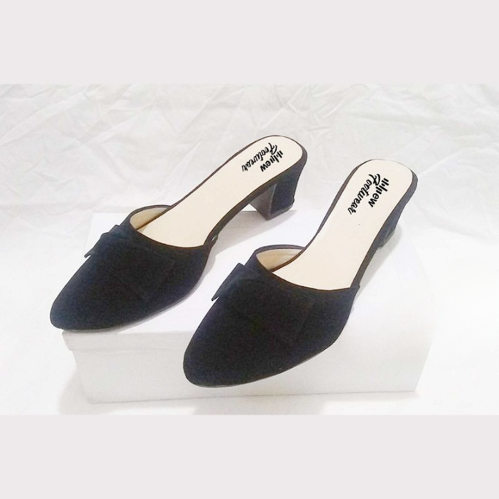 Stylish Women Heel Pump Shoes with Tie Knot