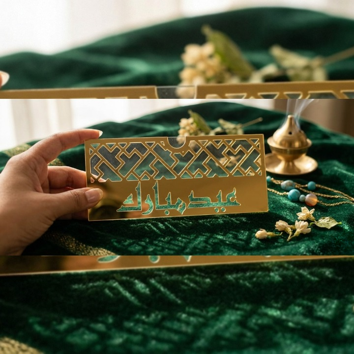 Acrylic Eid Mubarak Eidi Envelope – Premium Cash Gift Holder