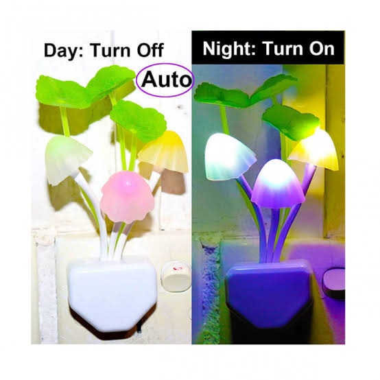 Mushroom LED Night Light with Dusk to Dawn Sensor