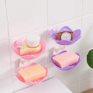 Wall Mounted Double Layer Lotus Flower Soap Holder