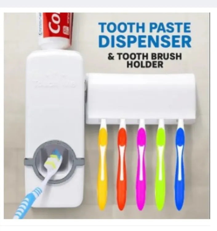 Automatic Toothpaste Dispenser with 5 Brush Holder