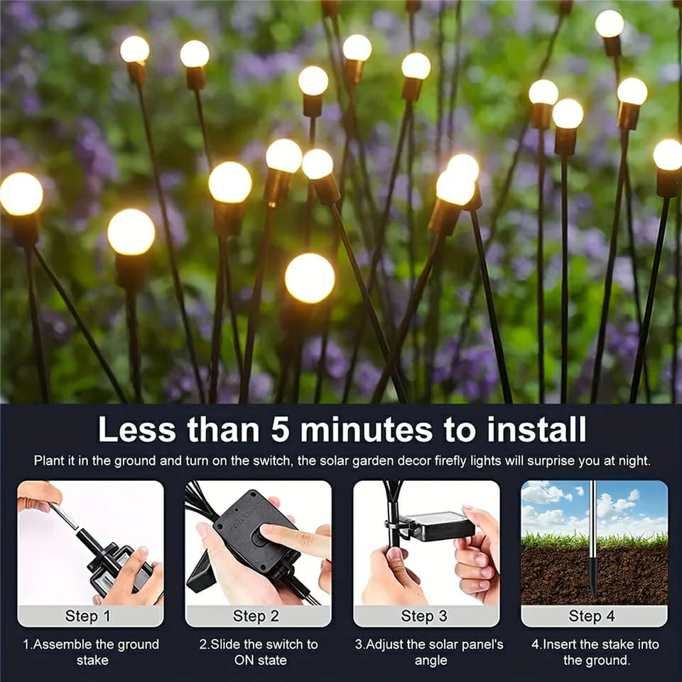 LED Solar Firefly Garden Lights