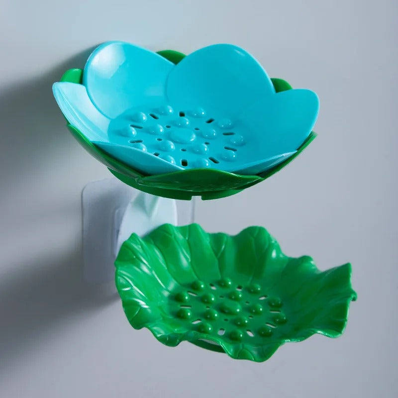 Wall Mounted Double Layer Lotus Flower Soap Holder