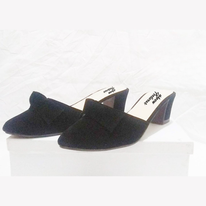 Stylish Women Heel Pump Shoes with Tie Knot