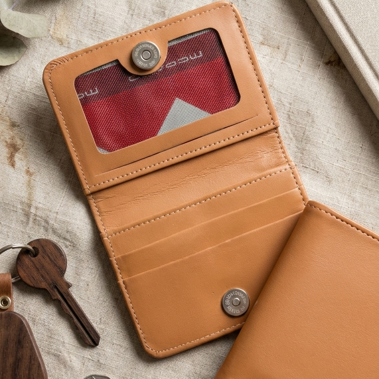 Premium Leather Button Wallet